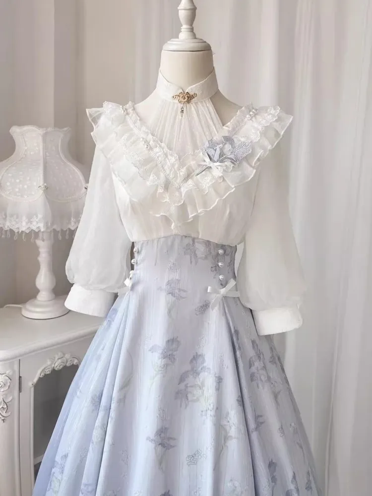 French Vintage Floral Midi Dress - เดรสลายดอกไม้สไตล์วินเทจฝรั่งเศสสำหรับผู้หญิง ฤดูร้อน คอเหลี่ยมหวานสไตล์เกาหลี เหมาะสำหรับงานวันเกิด ทรงเอเข้ารูป